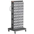 Lds Industries Mobile Parts Cart - Flip Out Bin, 60 Bins 1010544